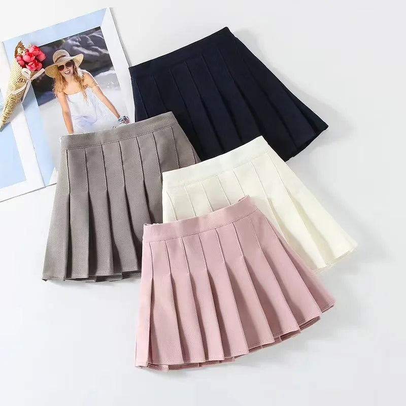 Pleated Skirt Students Elastic