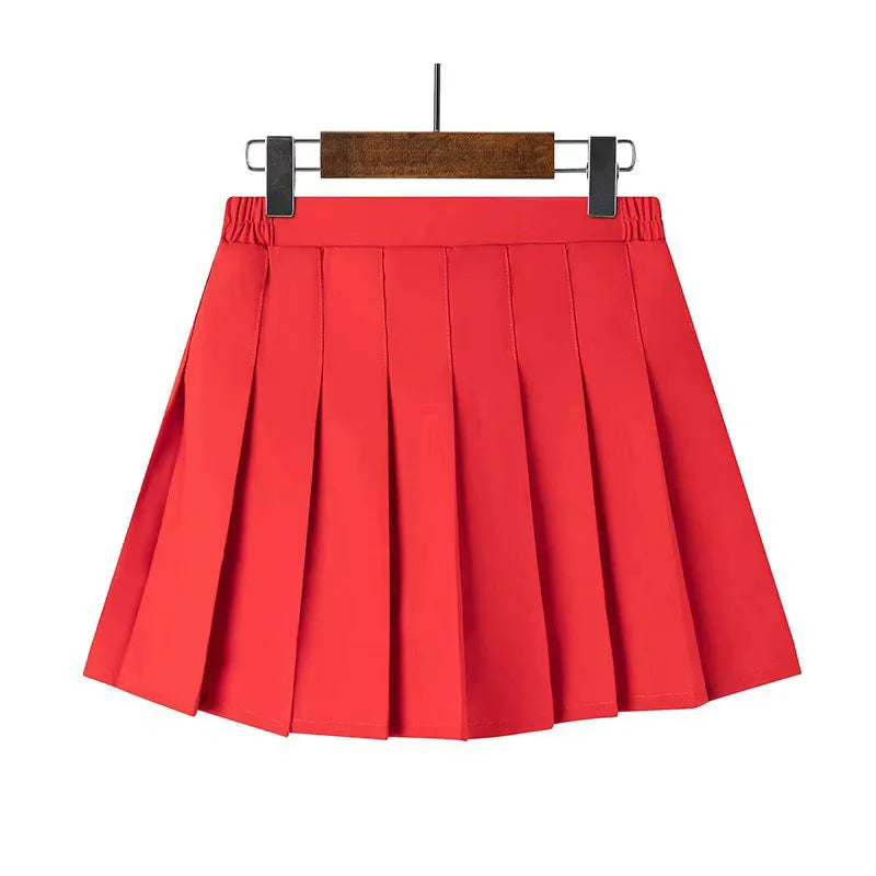 Pleated Skirt Students Elastic