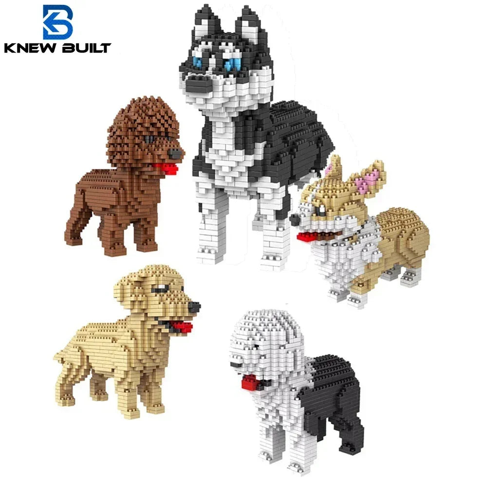 KNEW BUILT Dog Model Mini Building Block Toys