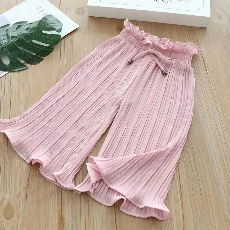 Summer Ice Silk Wide Leg Trousers