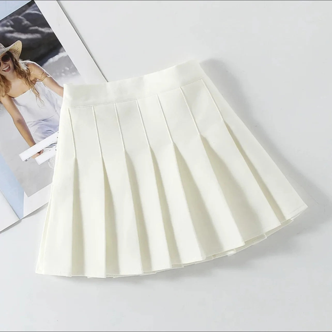 Pleated Skirt Students Elastic