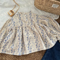 Girls Printed Blouses Puff Sleeve