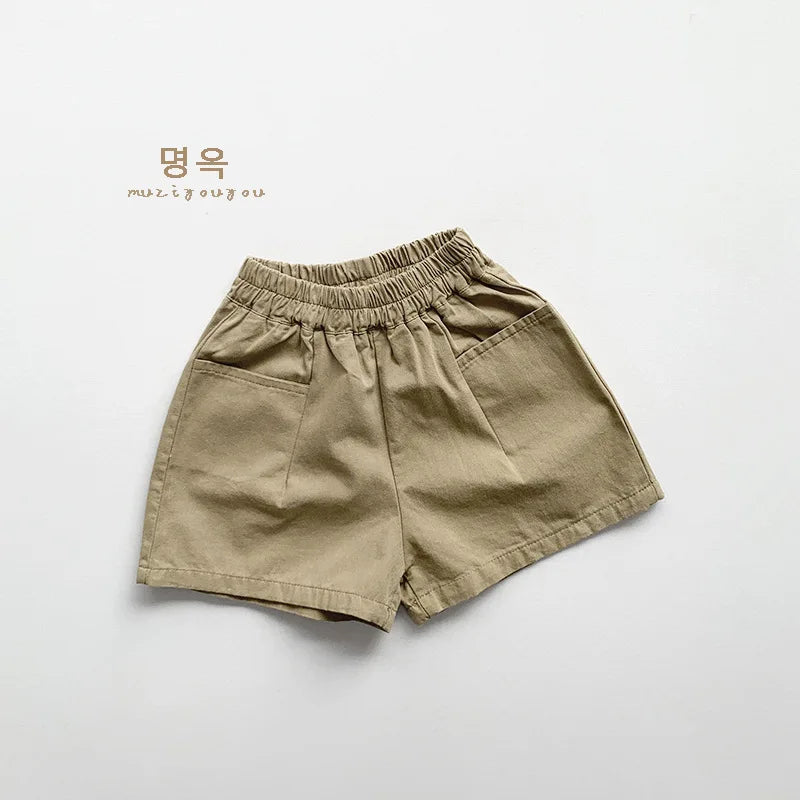 Solid Vintage Casual Shorts