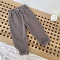 Mid-Rise Button Casual Trousers