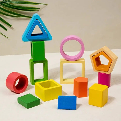 BrightNest Montessori Shape Stacking Board