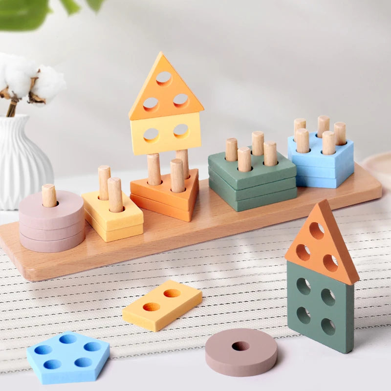 Montessori Master Stack & Sort Wooden Logic Board
