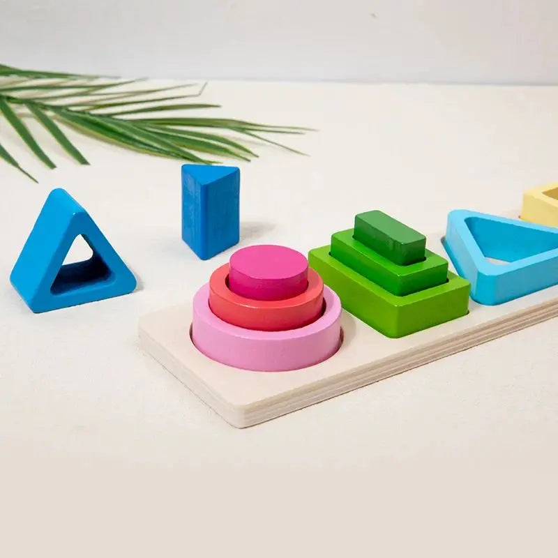 BrightNest Montessori Shape Stacking Board