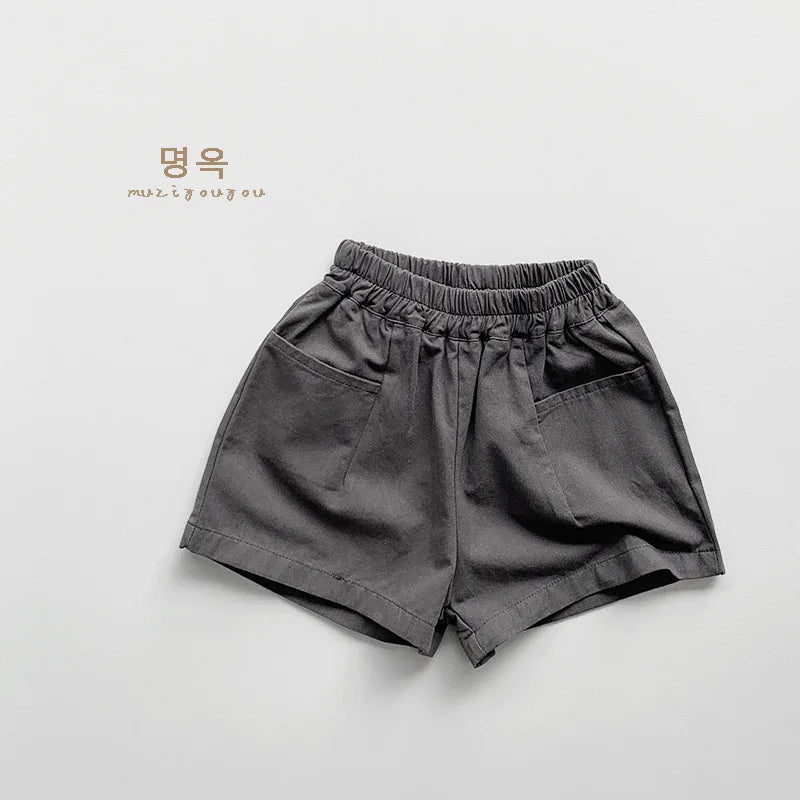 Solid Vintage Casual Shorts