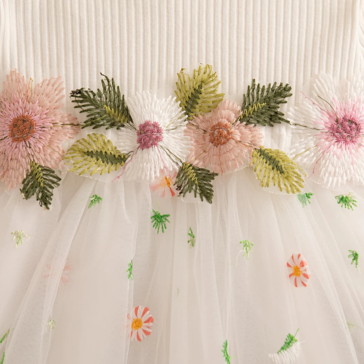 Spring And Autumn Floral Dress