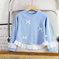 Girls' Autumn New Bow Jumper