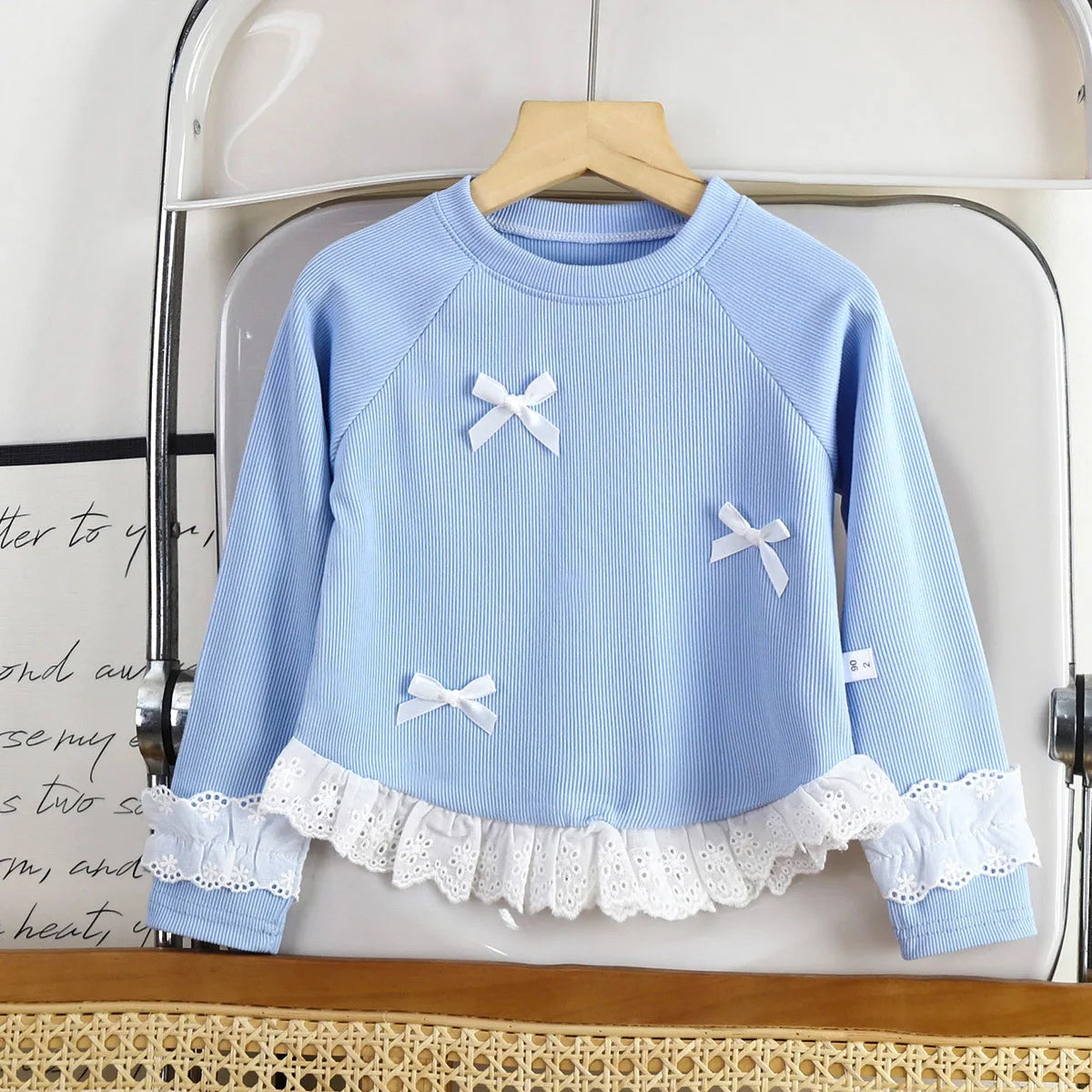 Girls' Autumn New Bow Jumper