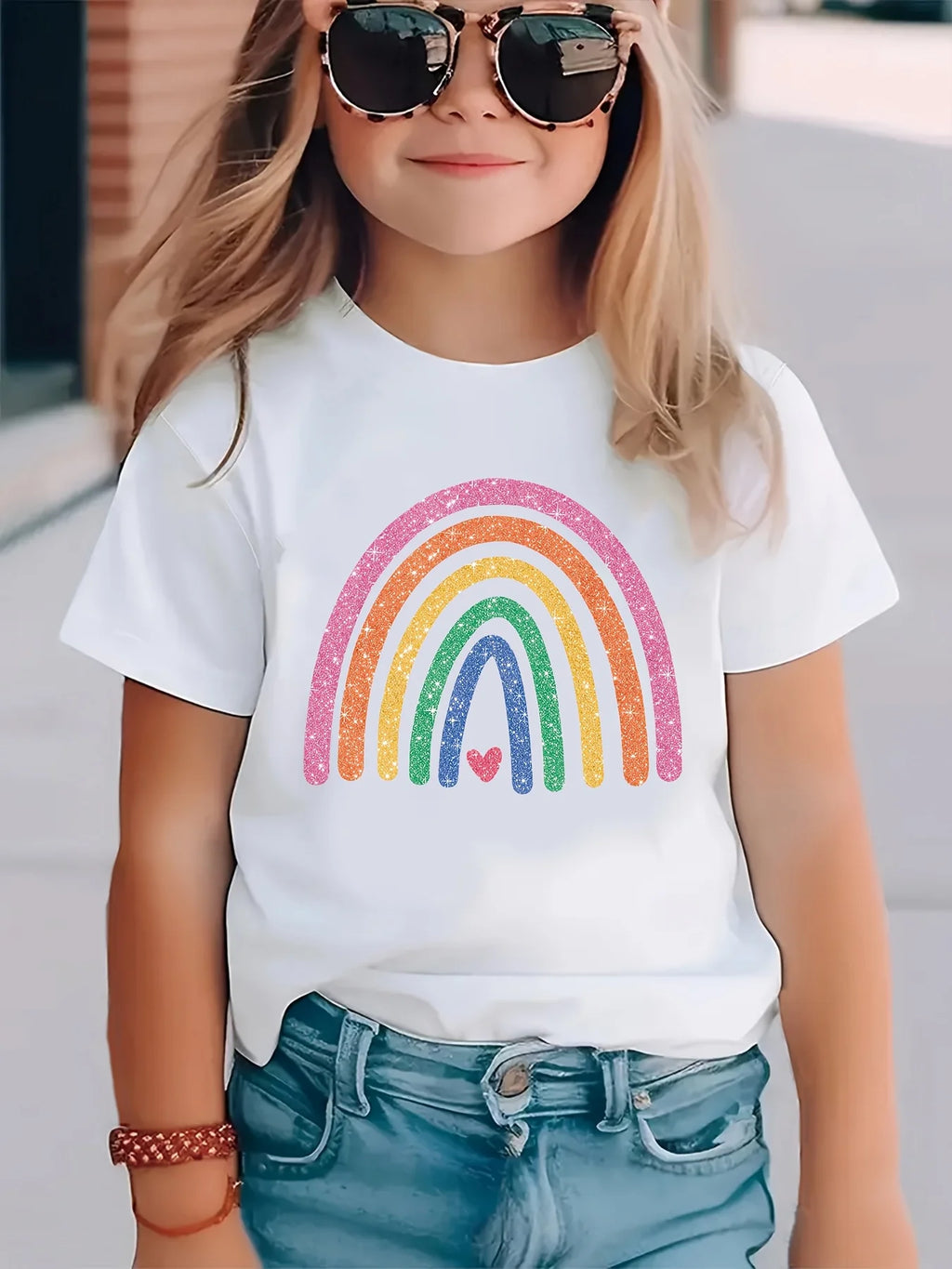Casual Rainbow Printed T-shirt