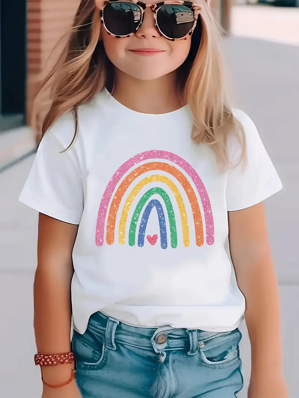 Casual Rainbow Printed T-shirt