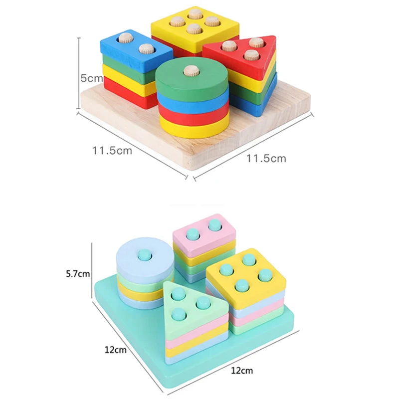 Montessori Master Stack & Sort Wooden Logic Board