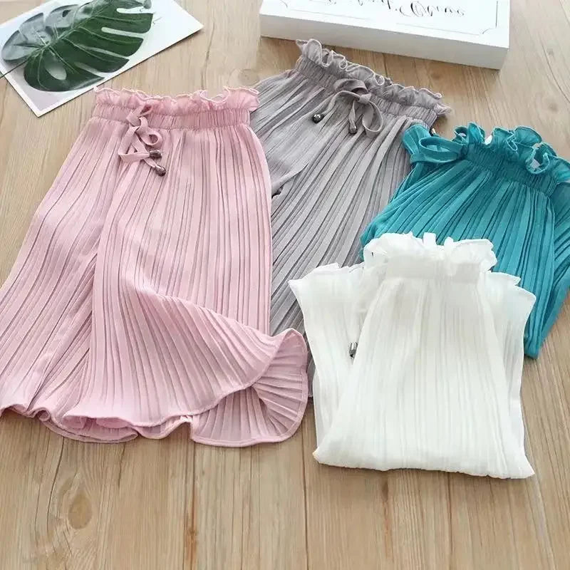 Summer Ice Silk Wide Leg Trousers