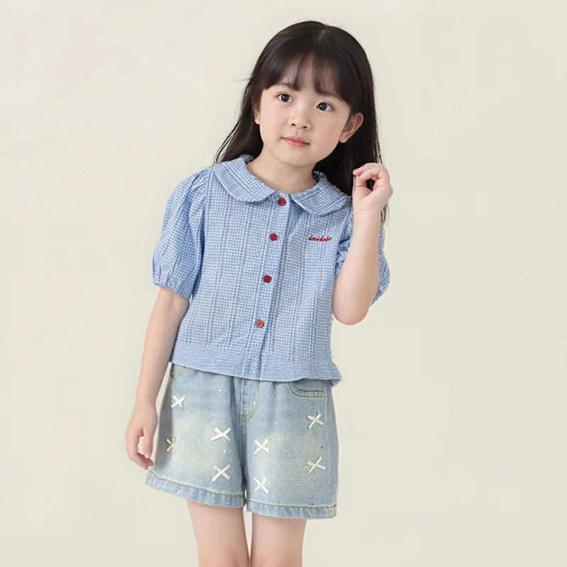 Denim Bow Shorts