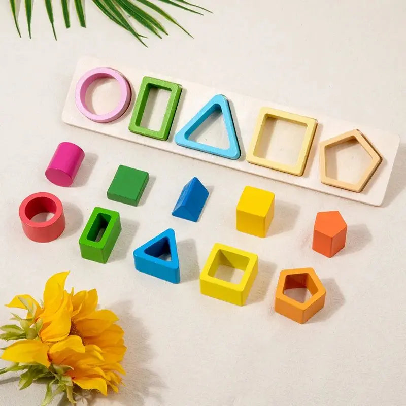 BrightNest Montessori Shape Stacking Board