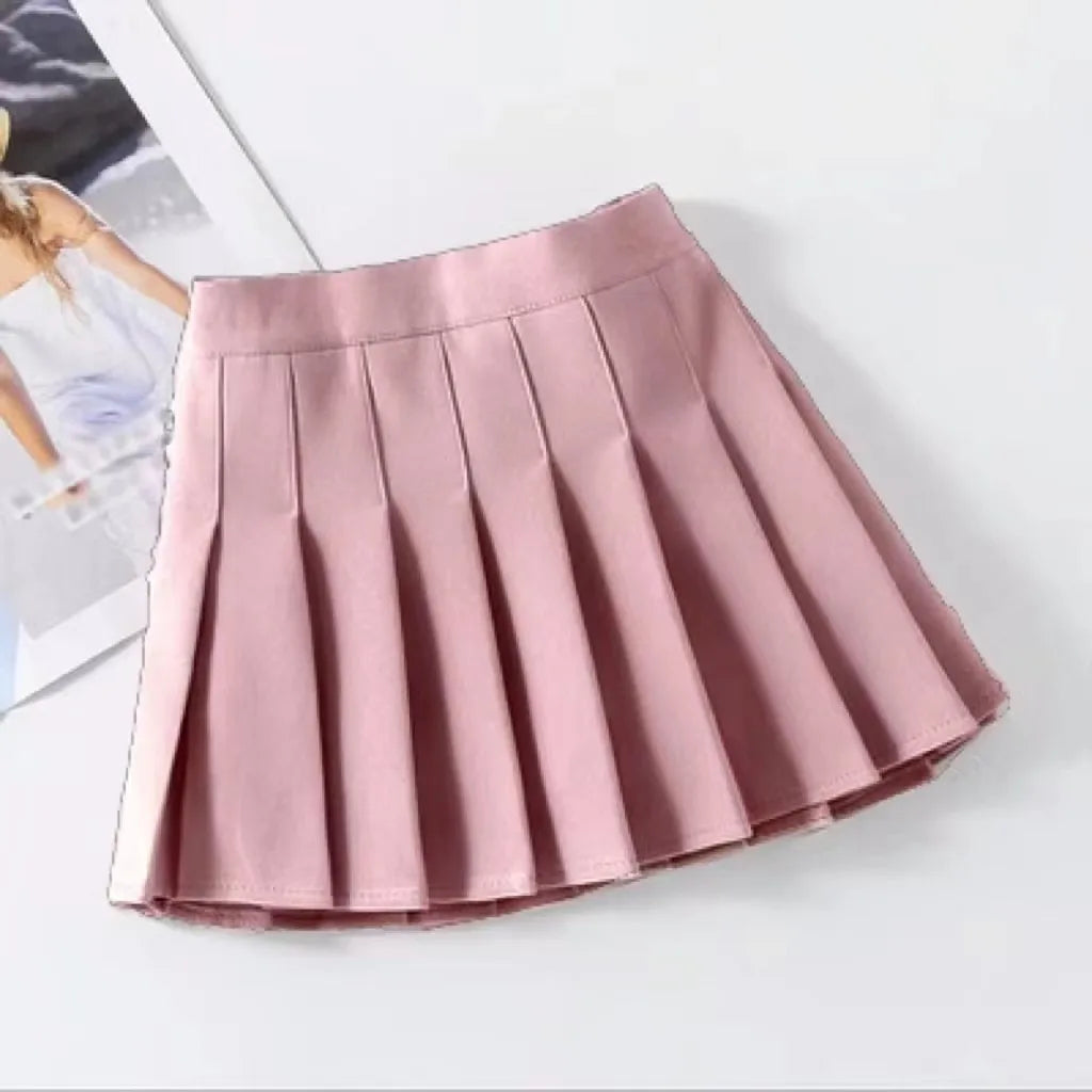 Pleated Skirt Students Elastic