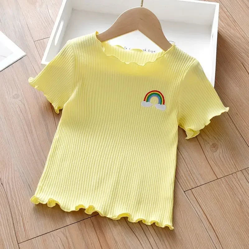 Girls Embroidered Short Sleeve T-Shirt