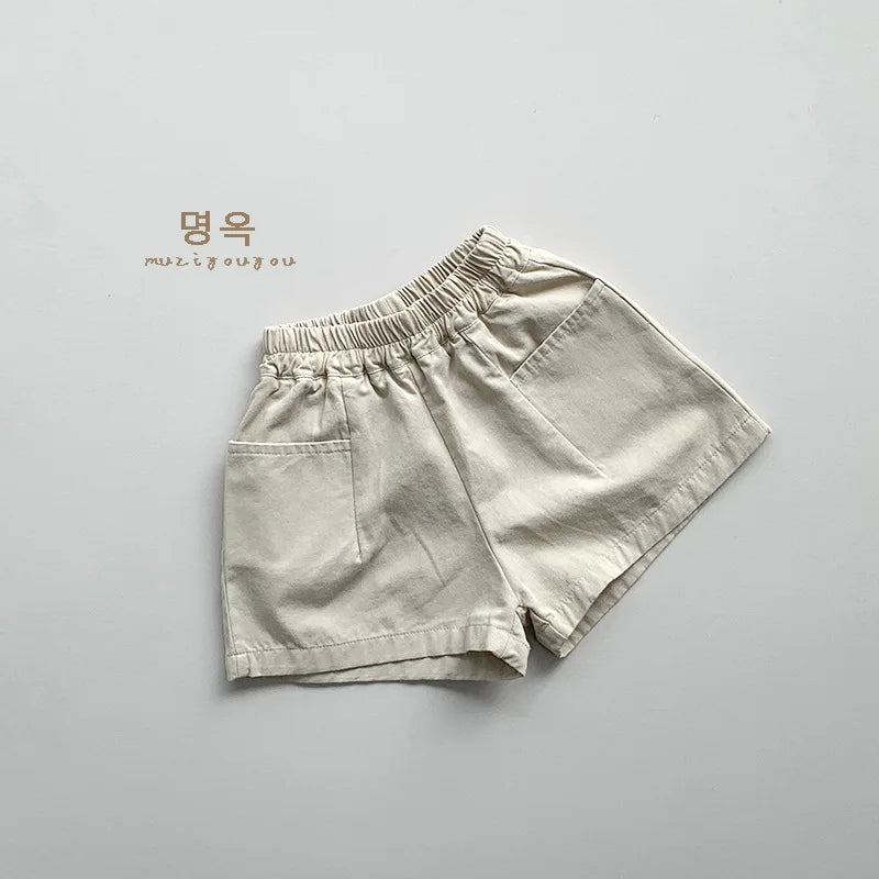 Solid Vintage Casual Shorts