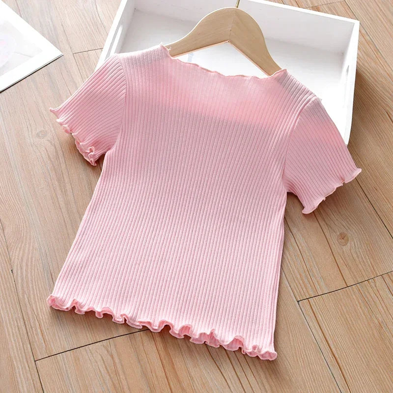 Girls Embroidered Short Sleeve T-Shirt