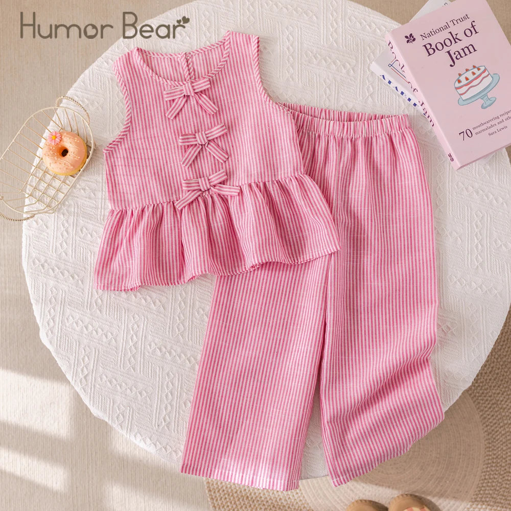 Humor Bear Summer Girls Two-piece Set
