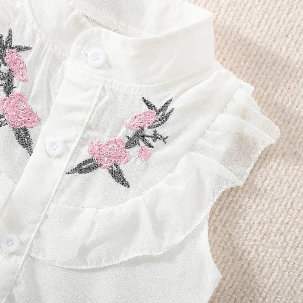Girl Cotton Flower Two- Piece Set