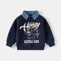 Honey Bear 2-in-1 Denim Collar Sweatshirt