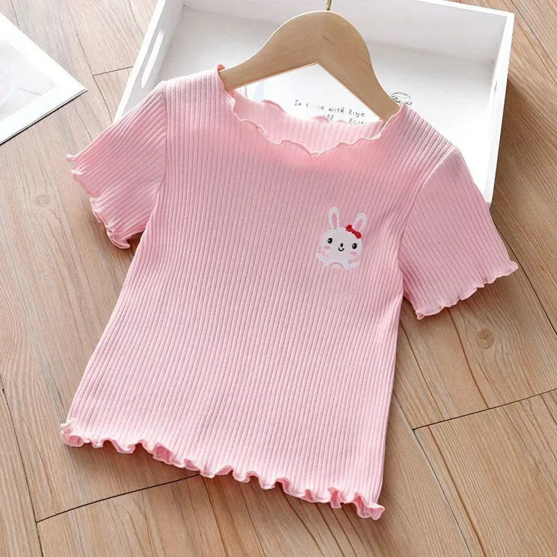 Girls Embroidered Short Sleeve T-Shirt