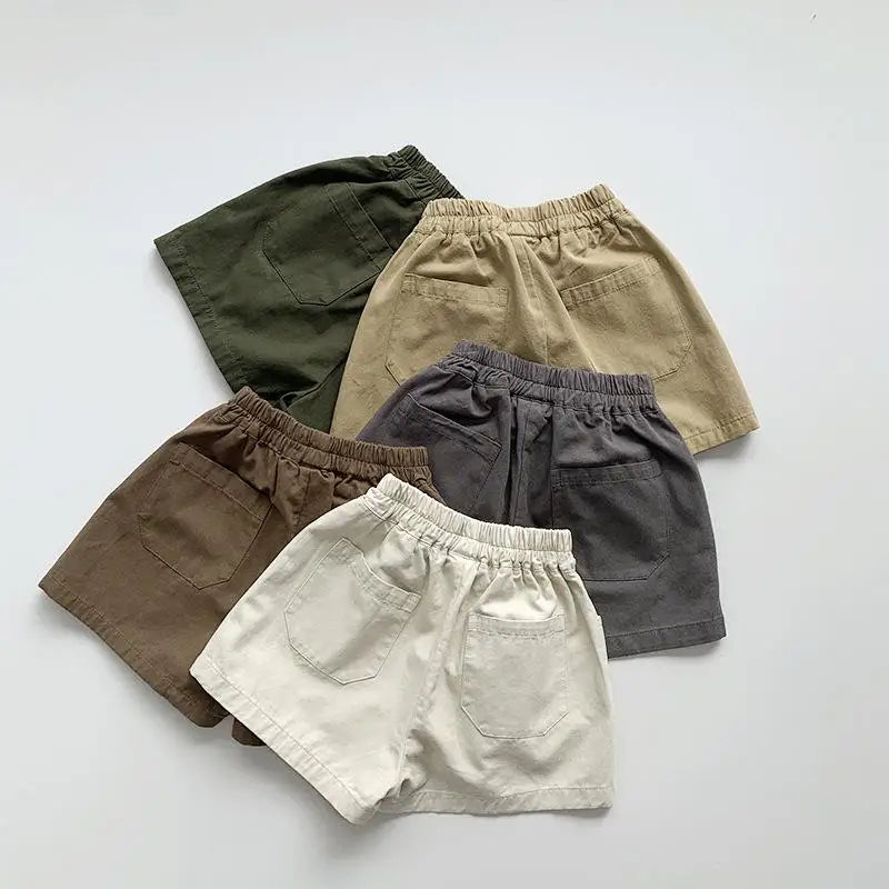 Solid Vintage Casual Shorts