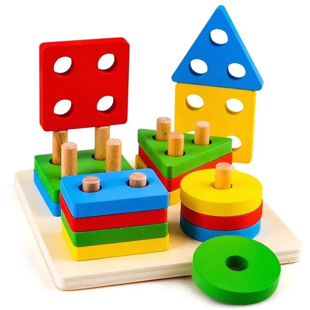 Montessori Master Stack & Sort Wooden Logic Board