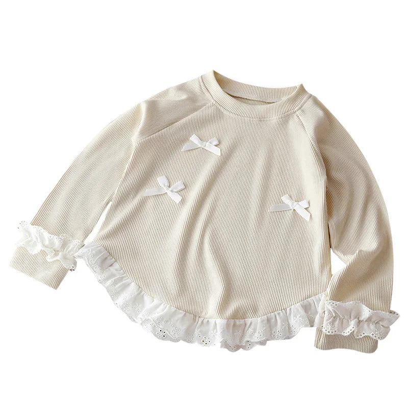 Girls' Autumn New Bow Jumper