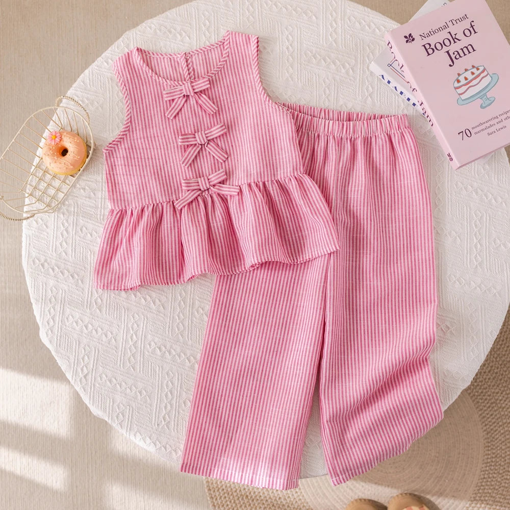 Humor Bear Summer Girls Two-piece Set
