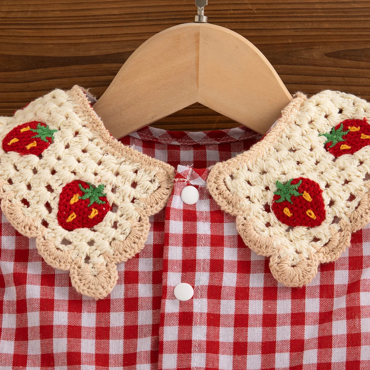 Strawberry Lapel Girl Dress