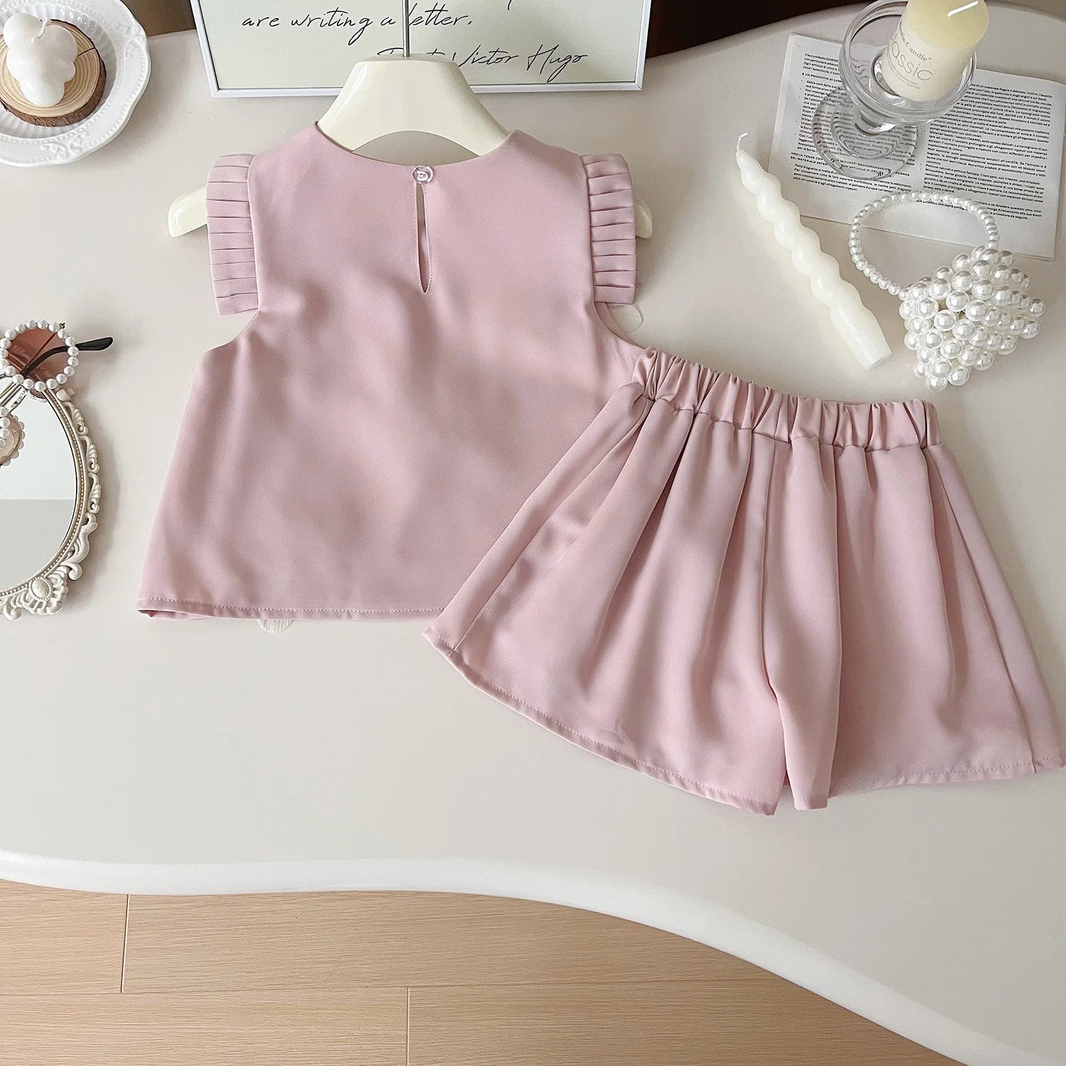 Summer Cute Three Flowers Two- Piece Set