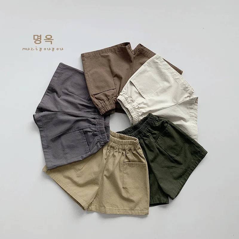 Solid Vintage Casual Shorts