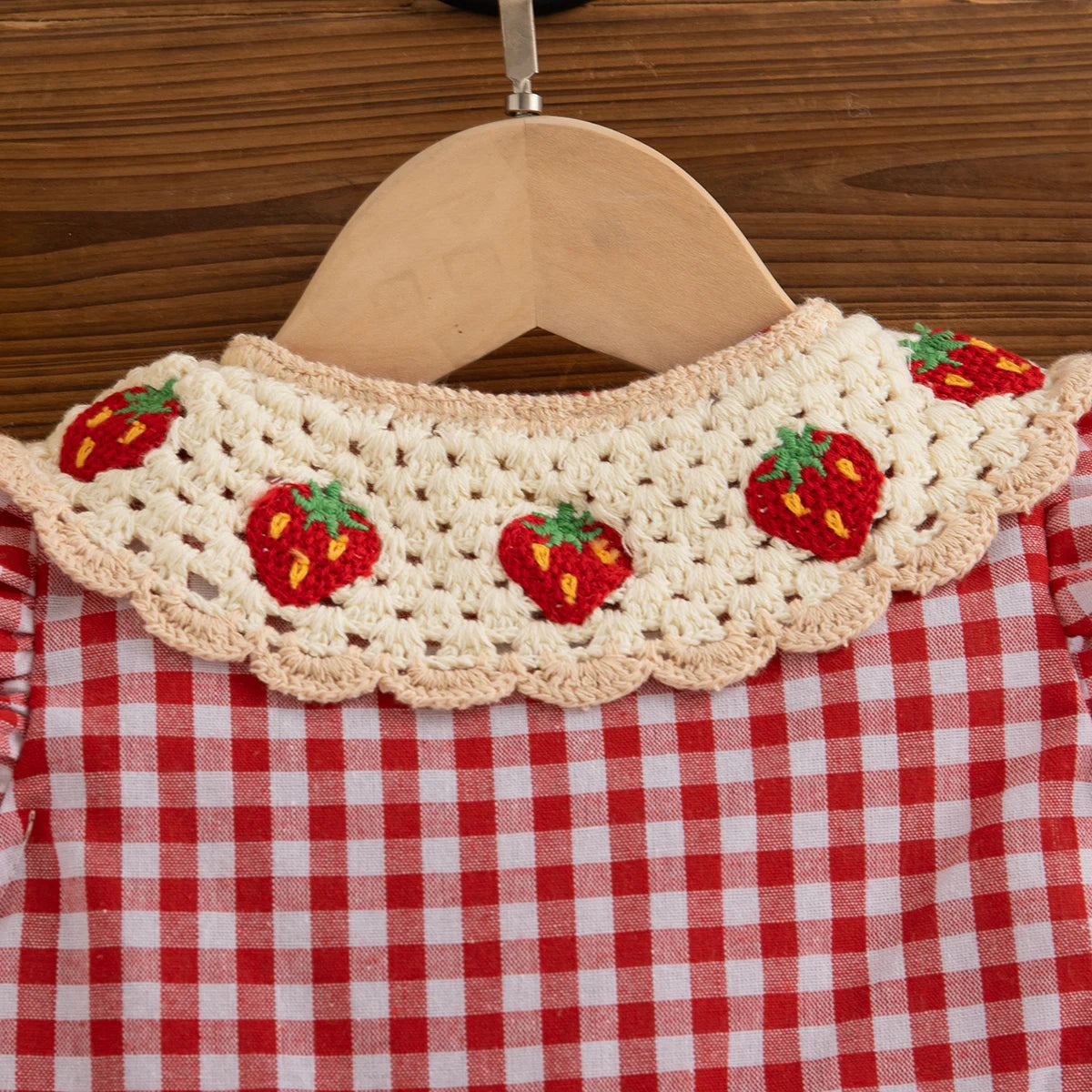 Strawberry Lapel Girl Dress
