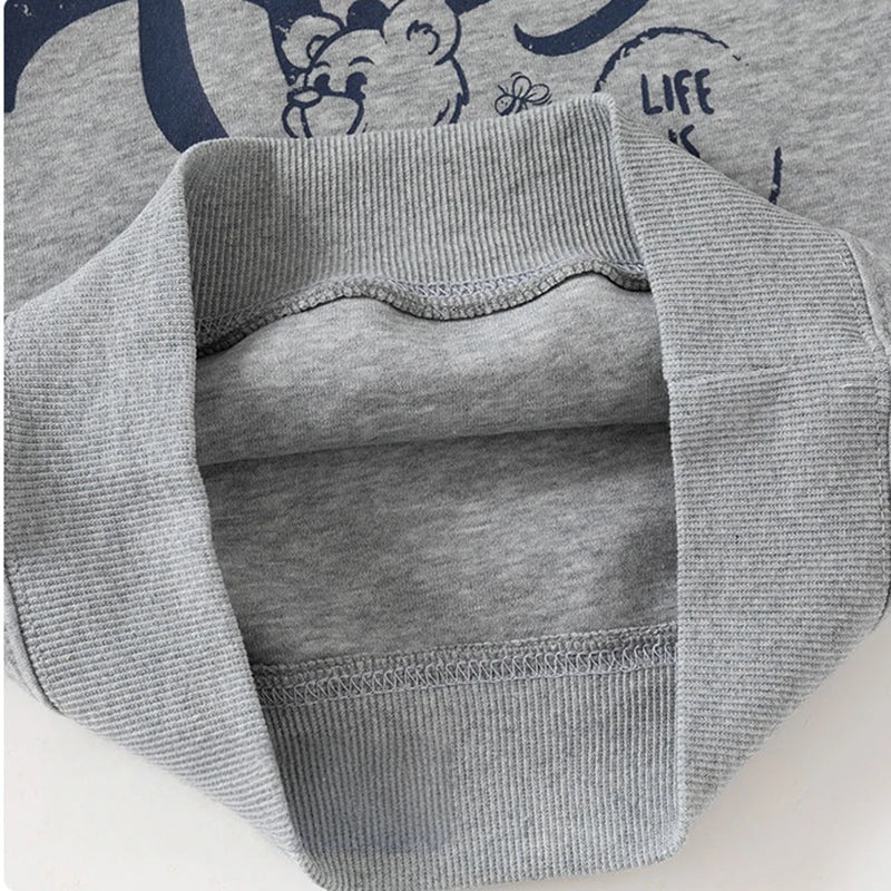 Honey Bear 2-in-1 Denim Collar Sweatshirt