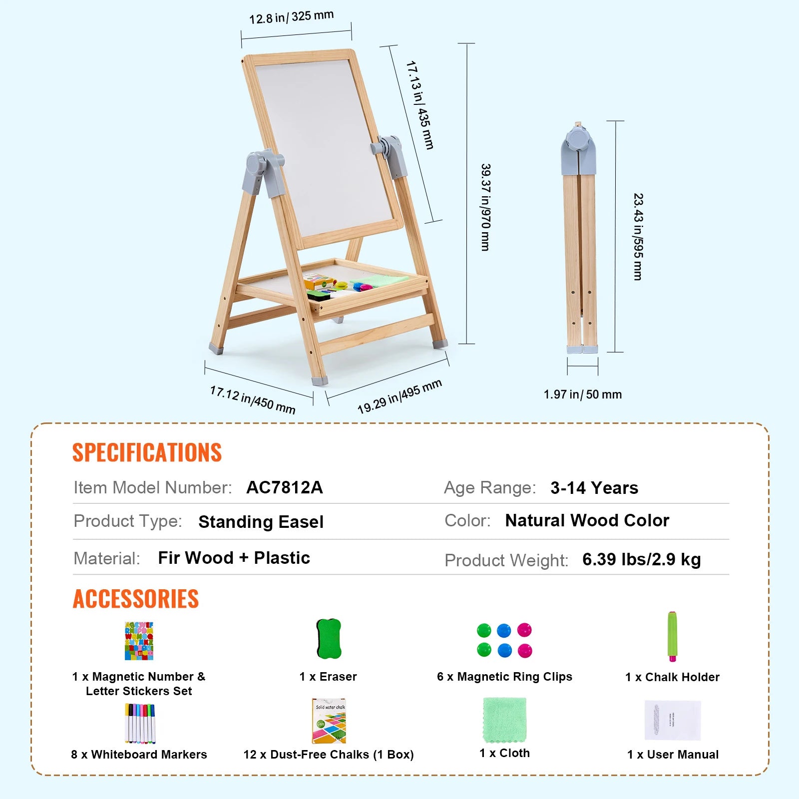 Creative Kids 2-in-1 Wooden Art Easel