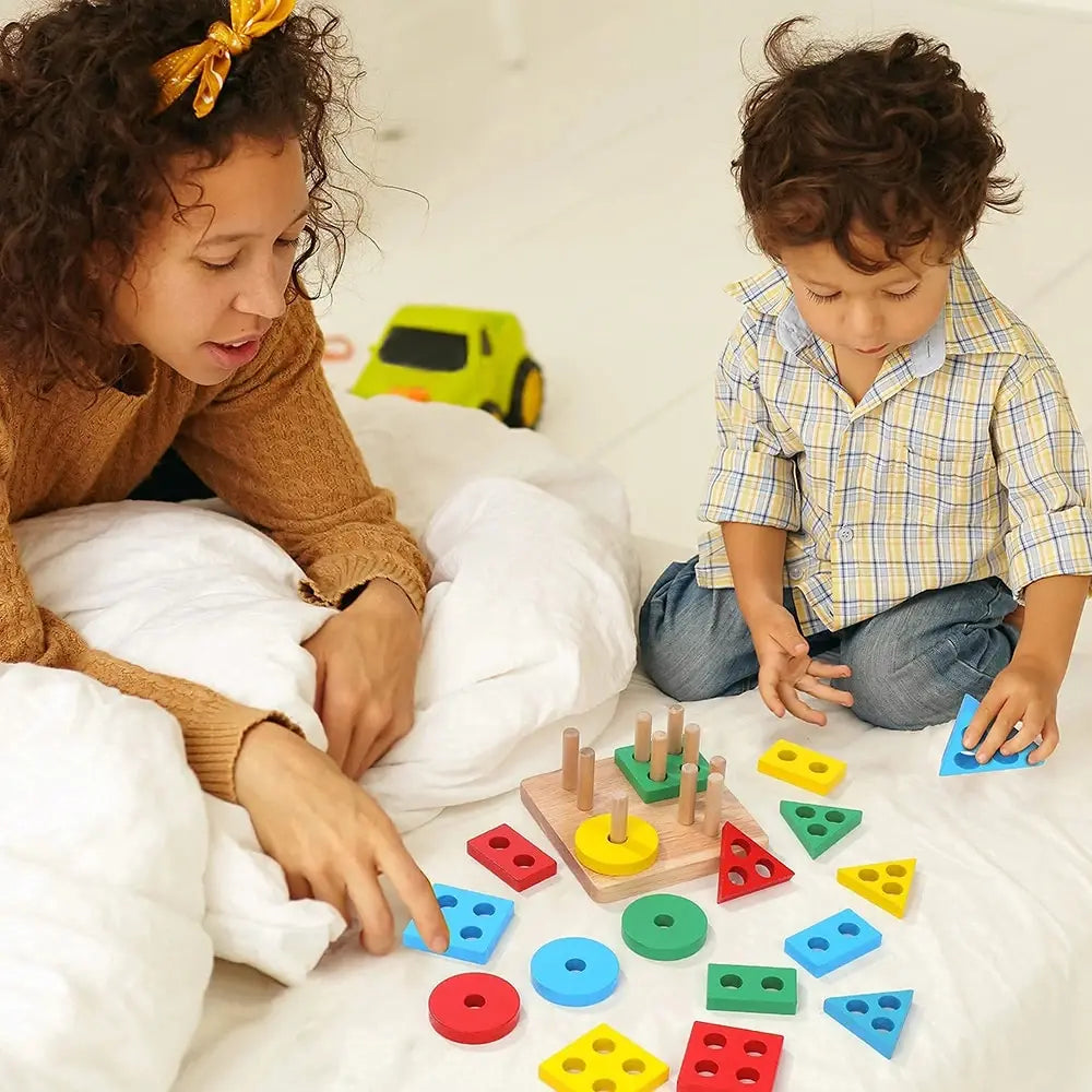 Montessori Master Stack & Sort Wooden Logic Board
