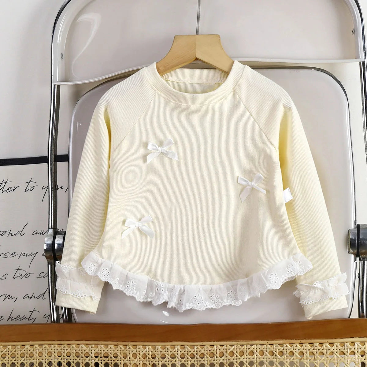 Girls' Autumn New Bow Jumper