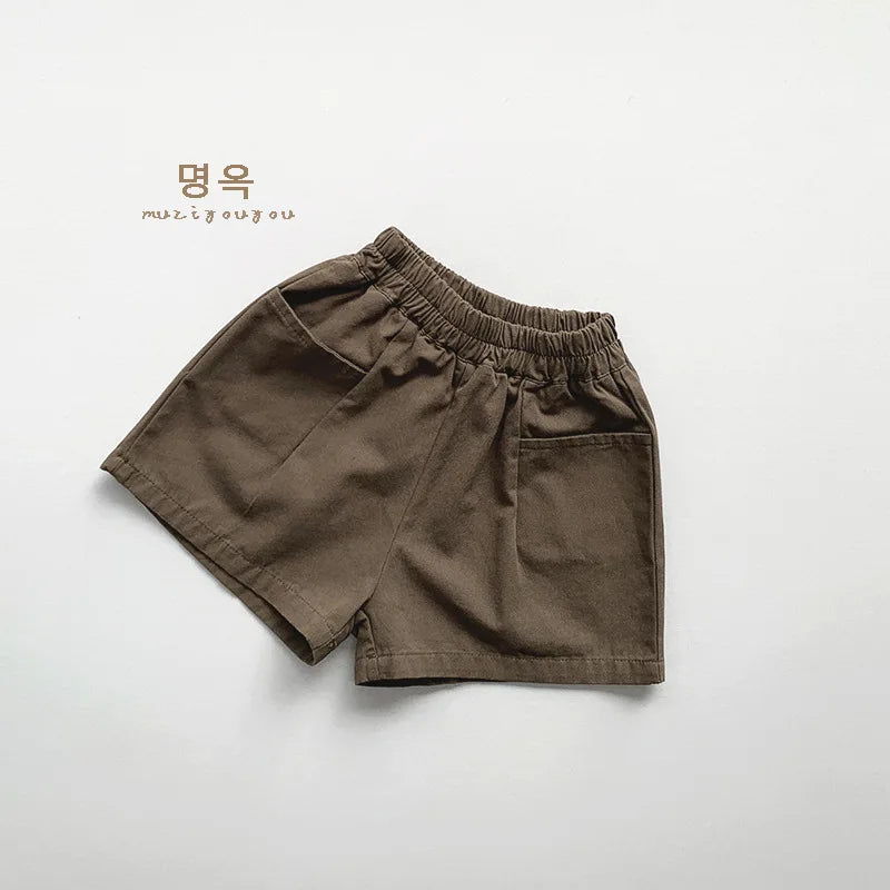Solid Vintage Casual Shorts