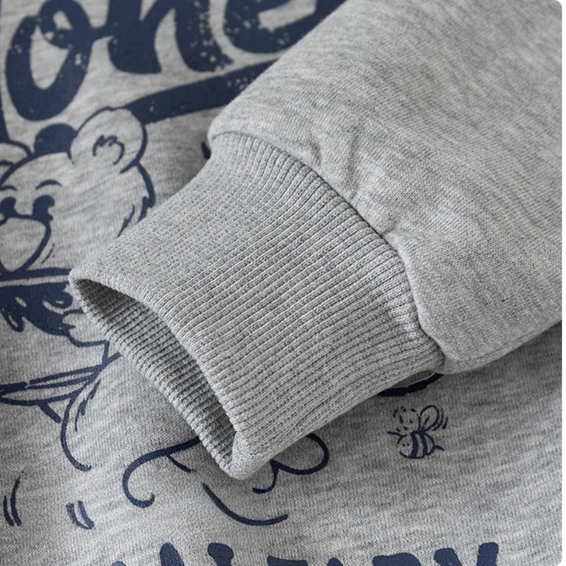Honey Bear 2-in-1 Denim Collar Sweatshirt
