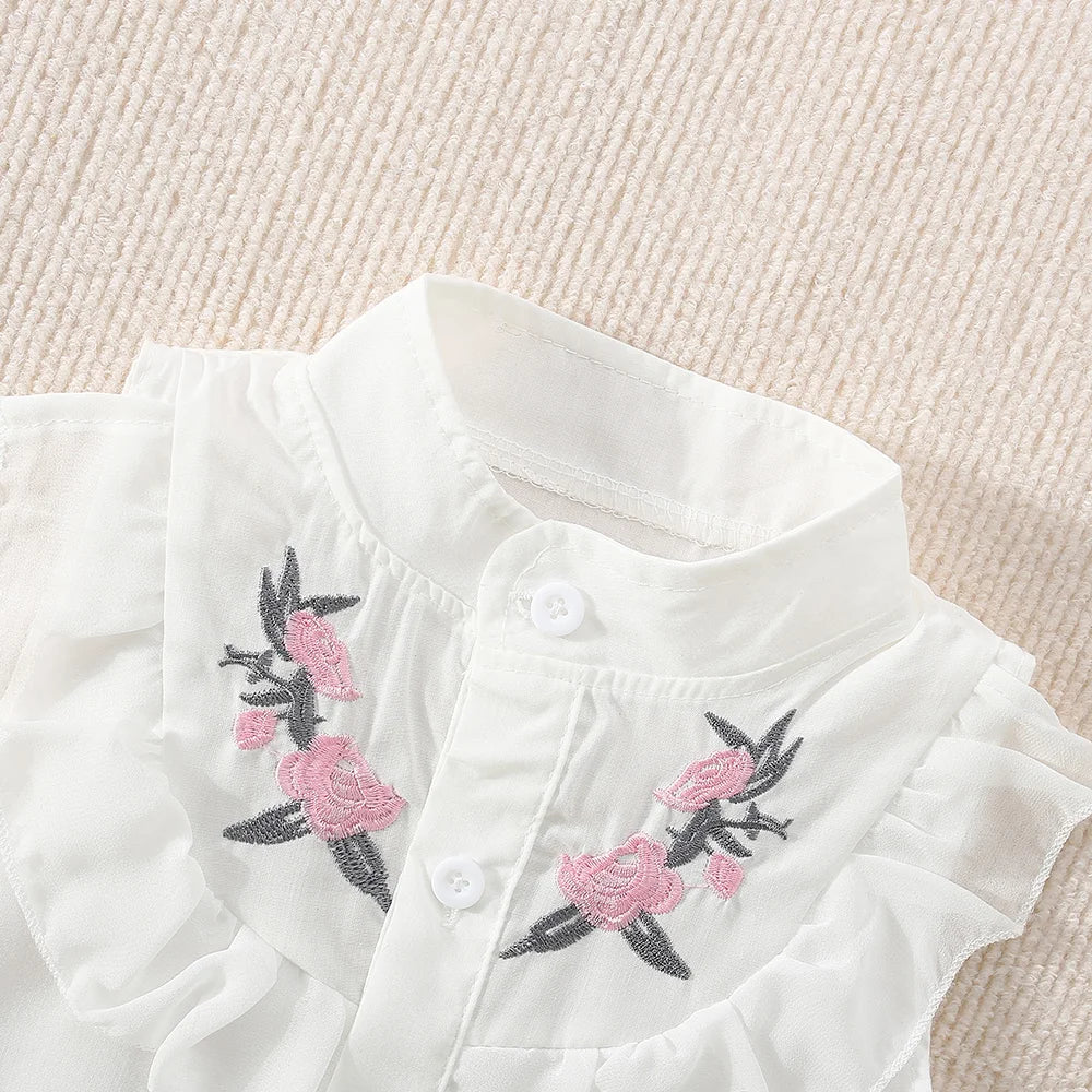 Girl Cotton Flower Two- Piece Set