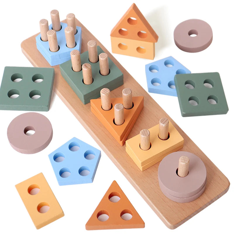 Montessori Master Stack & Sort Wooden Logic Board