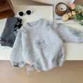 Solid Color Sweaters Cute Bow