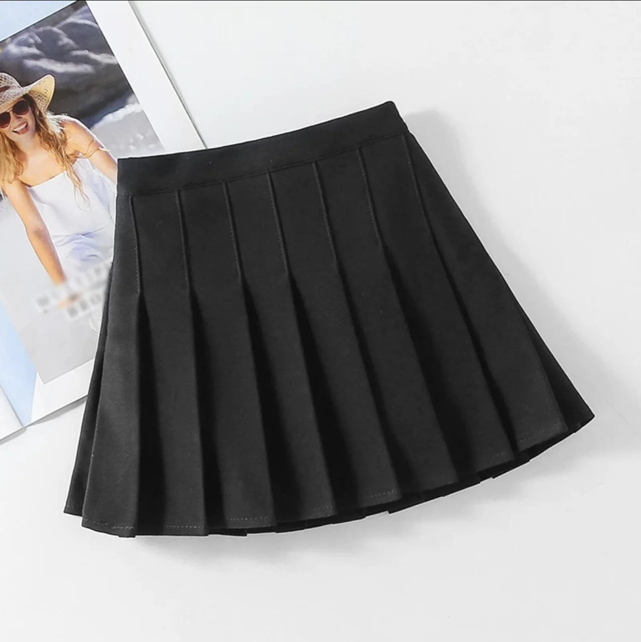 Pleated Skirt Students Elastic