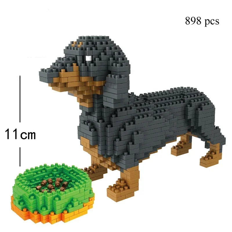 KNEW BUILT Dog Model Mini Building Block Toys