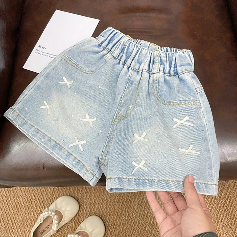 Denim Bow Shorts
