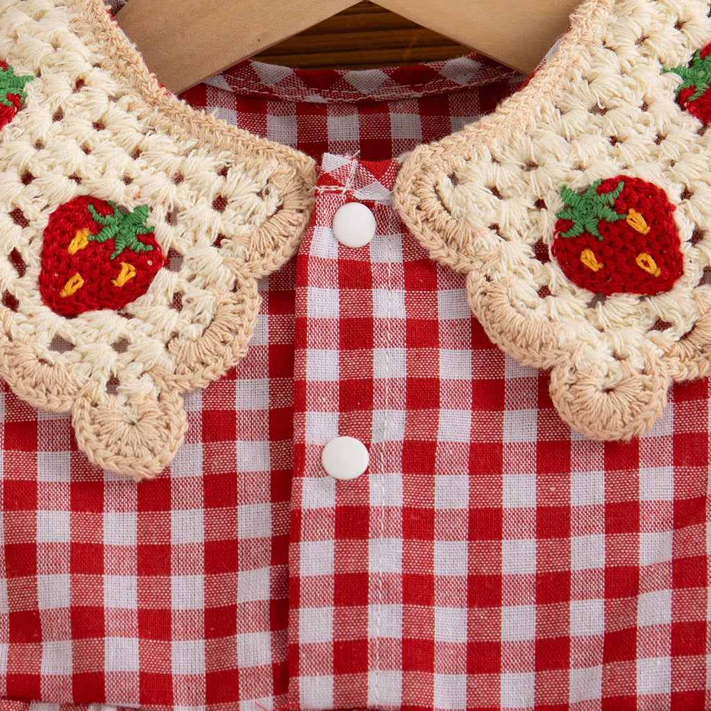 Strawberry Lapel Girl Dress